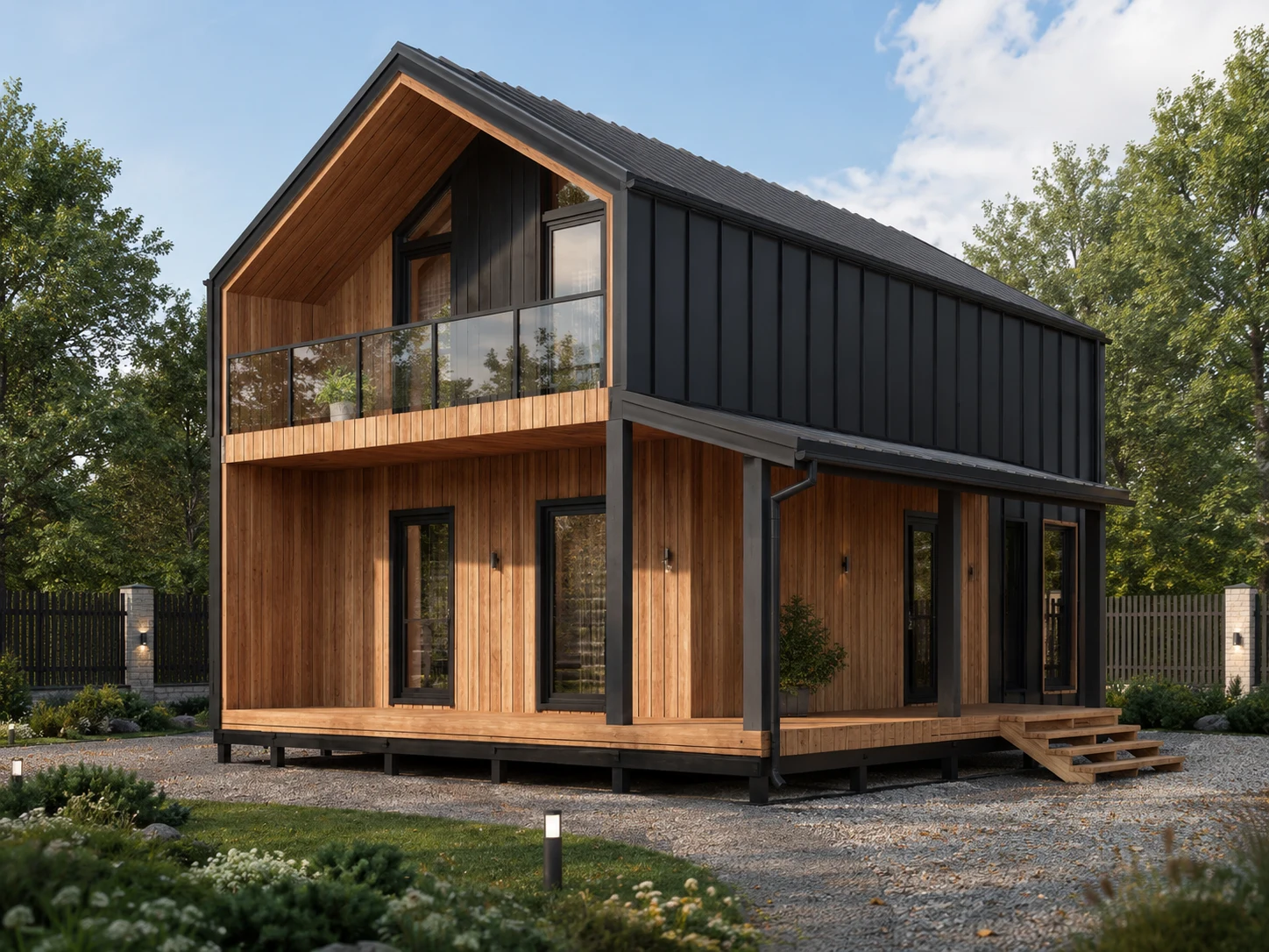 Двухэтажный каркасный дом LOFT 124